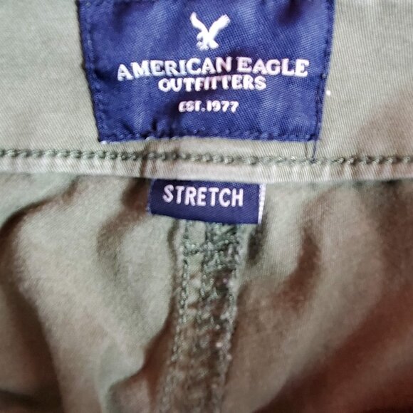 💎149 American Eagle Army Green Stretch Cuffed Utility Pants - Picture 4 of 8